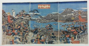 Die Schlacht von Kawanakajima in der Provinz Shinano von Utagawa Hiroshige