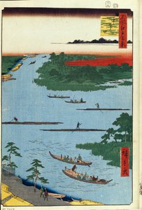 Die Mündung des Nakagawa-Flusses Einhundert berühmte Ansichten von Edo von Utagawa Hiroshige
