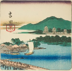 Toyo-Fluss bei Yoshida, Abschnitt eines Blattes aus der Serie "Ausschnitte der dreiundfünfzig Stationen"