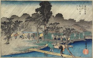 Abenddämmerung am Tadasu-Ufer, ca. 1834