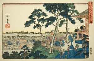 Blick vom Gipfel des Matsuchi-Hügels, aus der Serie "Berühmte Orte in der östlichen Hauptstadt" von Utagawa Hiroshige