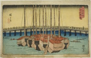 Ansicht der Eitai-Brücke, aus der Serie Berühmte Orte in Edo von Utagawa Hiroshige