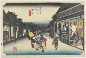 Frauen, die Reisende anwerben, Goyu, ca. 1833