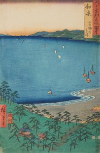 Takashi-Küste in der Provinz Izumi, Tafel 4 aus der Serie: Ansichten berühmter Orte in sechzig und einigen Provinzen von Utagawa Hiroshige