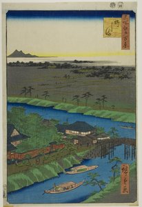 Yanagashima, aus der Serie „Hundert berühmte Ansichten von Edo (Meisho Edo hyakkei)“ von Utagawa Hiroshige