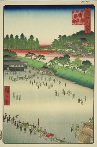 Yatsukoji, innerhalb des Sujikai-Tores (Sujikai-uchi Yatsukoji), aus der Serie „Hundert berühmte Ansichten von Edo (Meisho Edo hyakkei)“ von Utagawa Hiroshige