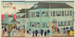 Ein wohlhabender amerikanischer Kaufmannsgebäude in Yokohama