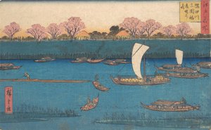 Sumidagawa Mimeguri Hana Zakari no Kei von Utagawa Hiroshige II