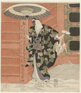 Schauspieler mit einer Gans in der Hand
