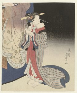 Kurtisane bereitet sich auf die Nacht vor von Utagawa Kunisada (I)