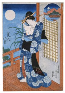 Herbstmond über Miho von Utagawa Kunisada