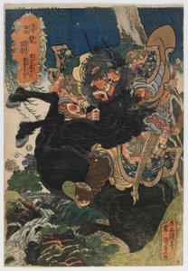 Militärische Geschichten von Han und Chu: Xiang Yu, Edo-Periode, ca. 1830 von Utagawa Kunisada