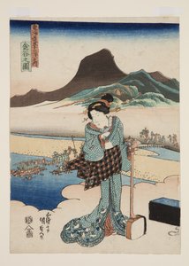 Blick auf Kanaya von Utagawa Kunisada