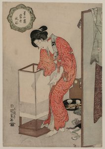 Frau löscht ein Licht aus der Serie Moderne Bräuche: Frost unter den Sternen, ca. 1820