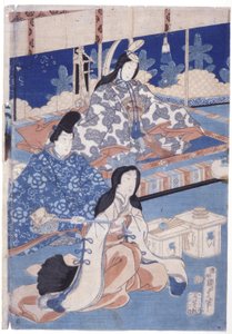 Frühlingsempfang mit einer Blumenversammlung von Utagawa Kunisada II