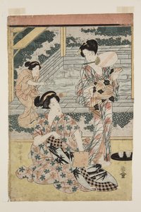 Damen in der heißen Quelle von Utagawa Kuniyasu