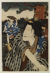 Bandō Shūka I. als Ehefrau Otatsu von Utagawa Kuniyoshi