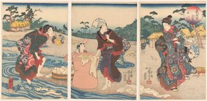 Der Chofu Tama Fluss in der Provinz Musashi von Utagawa Kuniyoshi