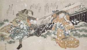 Diptychon (LtoR): Die Schauspieler Bando Mitugoro III und Segawa Kikunojo V, 1826