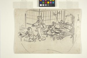 Hataori (Weben an einem Webstuhl) von Utagawa Kuniyoshi