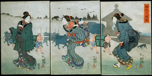 Morgennebel in Komagata (Komagata no asagiri): Vergnügungen der vier Jahreszeiten (Shiki yūkan), ca. 1846