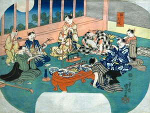 Neko no sakari, ca. 1843 von Utagawa Kuniyoshi