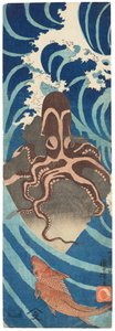 Oktopus auf einem Felsen, um 1837