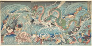 Bergung des gestohlenen Juwels aus dem Palast des Drachenkönigs von Utagawa Kuniyoshi