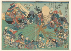 Ziehen eines richtigen Loses von Utagawa Kuniyoshi