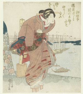 Frau am Hafen von Utagawa Kuniyoshi