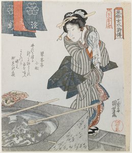 Hände waschen als Mitare von Gongsun Sheng von Utagawa Kuniyoshi