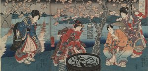 Wachfeuer, Feuer aus den fünf Elementen der Umwelt von Utagawa Kuniyoshi