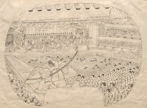 Innenraum des Kabuki-Theaters von Utagawa Sadahide