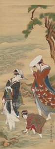 Zwei Frauen und ein Mädchen am Meeresufer, 1735-1814