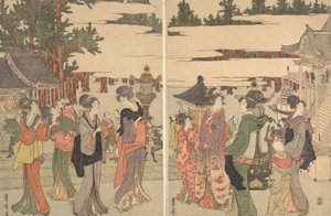 Horinouchi Myo-ho-ji Eho Mairi no Zu, ca. 1804 von Utagawa Toyohiro