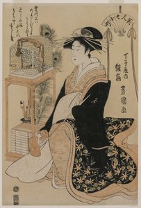 Hinazura von Chojiya aus der Serie Schönheiten als die sieben Komachi, ca. 1793-97