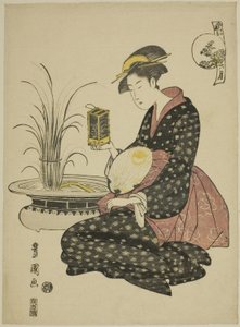 Der sechste Monat, aus der Serie "Modische zwölf Monate" von Utagawa Toyokuni I