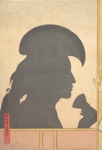 Silhouette eines Kabuki-Schauspielers, 19. Jahrhundert