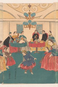 Ausländer vergnügen sich bei einem Bankett von Utagawa Yoshikazu
