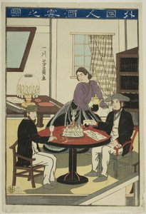 Ausländer trinken Wein von Utagawa Yoshikazu