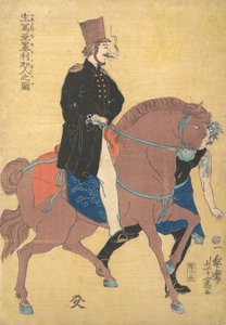 Ein Amerikaner aus dem Leben gezeichnet, 1861, 2. Monat von Utagawa Yoshitomi