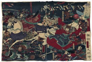 Die große Schlacht bei Kawanakajima von Yoshitora, Utagawa, ca. 1870, Van Gogh Museum, Amsterdam