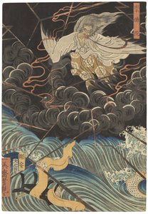 Tametomo homare no jukketsu (Zehn berühmte Exzellenzen von Tametomo), ca. 1858 von Utagawa Yoshitsuya