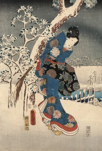 Ukiyo-e-Druck aus der Geschichte von Genji von Kunisada und Hiroshige