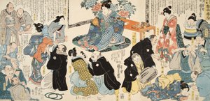 Szene aus Genji Monogatari (Die Geschichte von Genji) von Murasaki Shibuku (geb. 978) ca. 1860