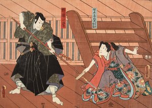 Szene aus Genji Monogatari (Die Geschichte von Genji) von Murasaki Shibuku (geb. 978) ca. 1860 von Utagawa and Toyokuni Kuniyoshi