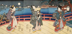 Szene aus Genji Monogatari (Erzählung von Genji) von Murasaki Shibuku (geb. 978) ca. 1860