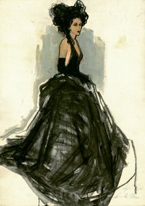 Elegante Dame in Schwarz