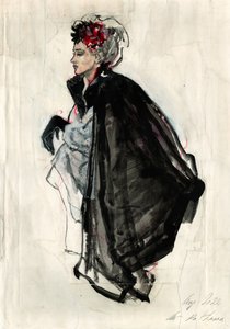 Elegante Frau mit schwarzem Umhang