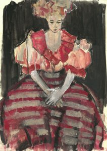 Elegante Frau in Rot